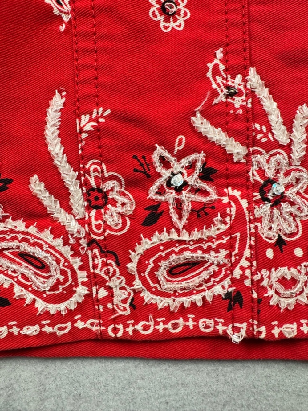 Quacker Factory Womens Bandana Western Jacket Size L Americana Embroidered - Picture 5 of 14